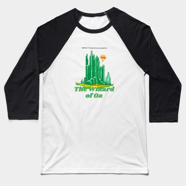 Wizard of Oz emerald city logo Baseball T-Shirt by PorchProductions